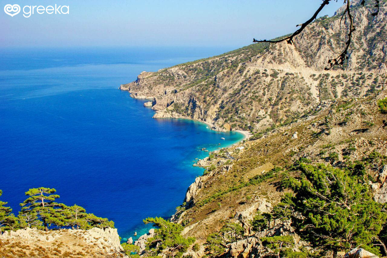 Beautiful landscape of an exotic beach in Karpathos