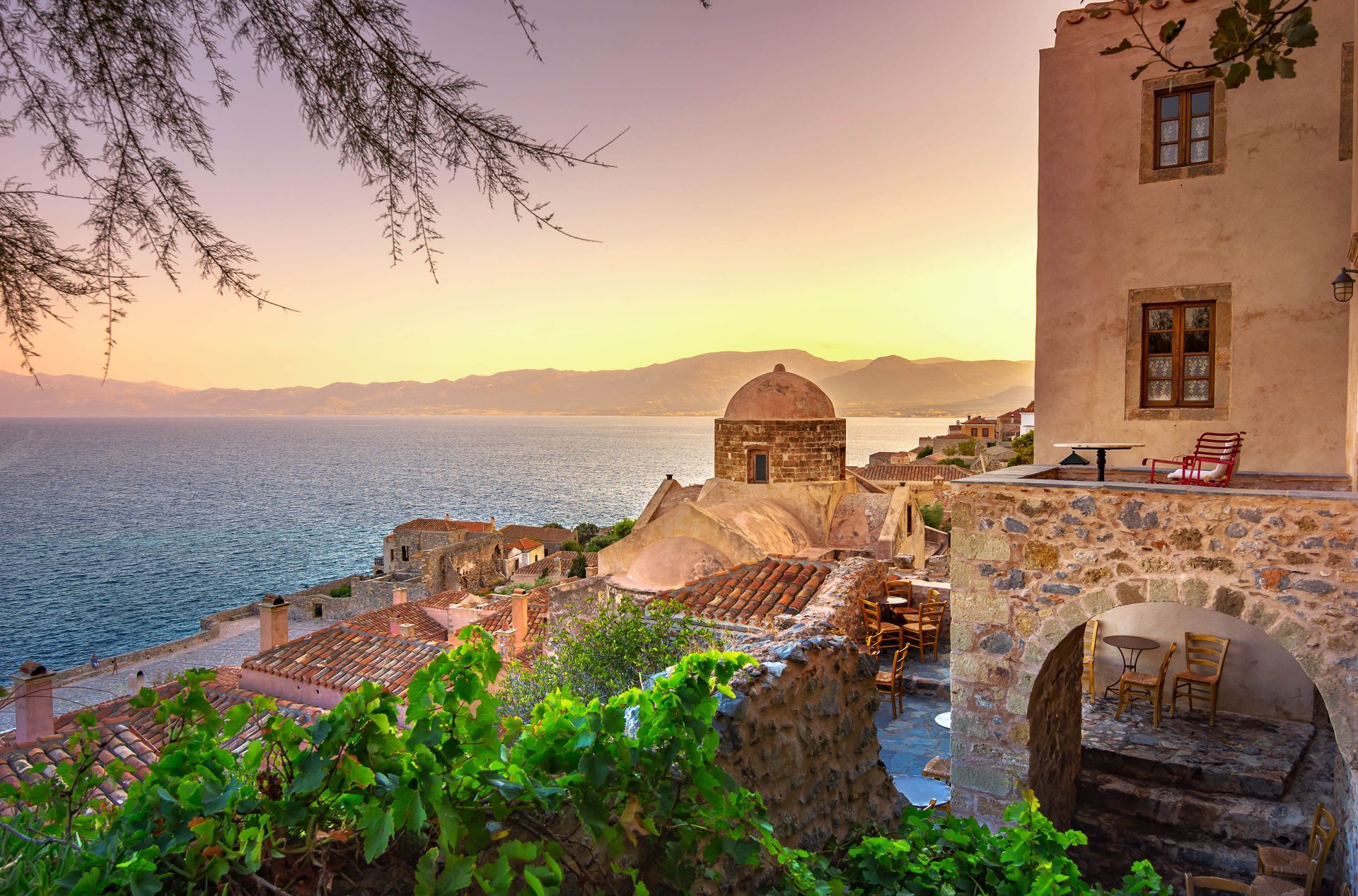 Peloponnese Geece: The Castle of Monemvasia
